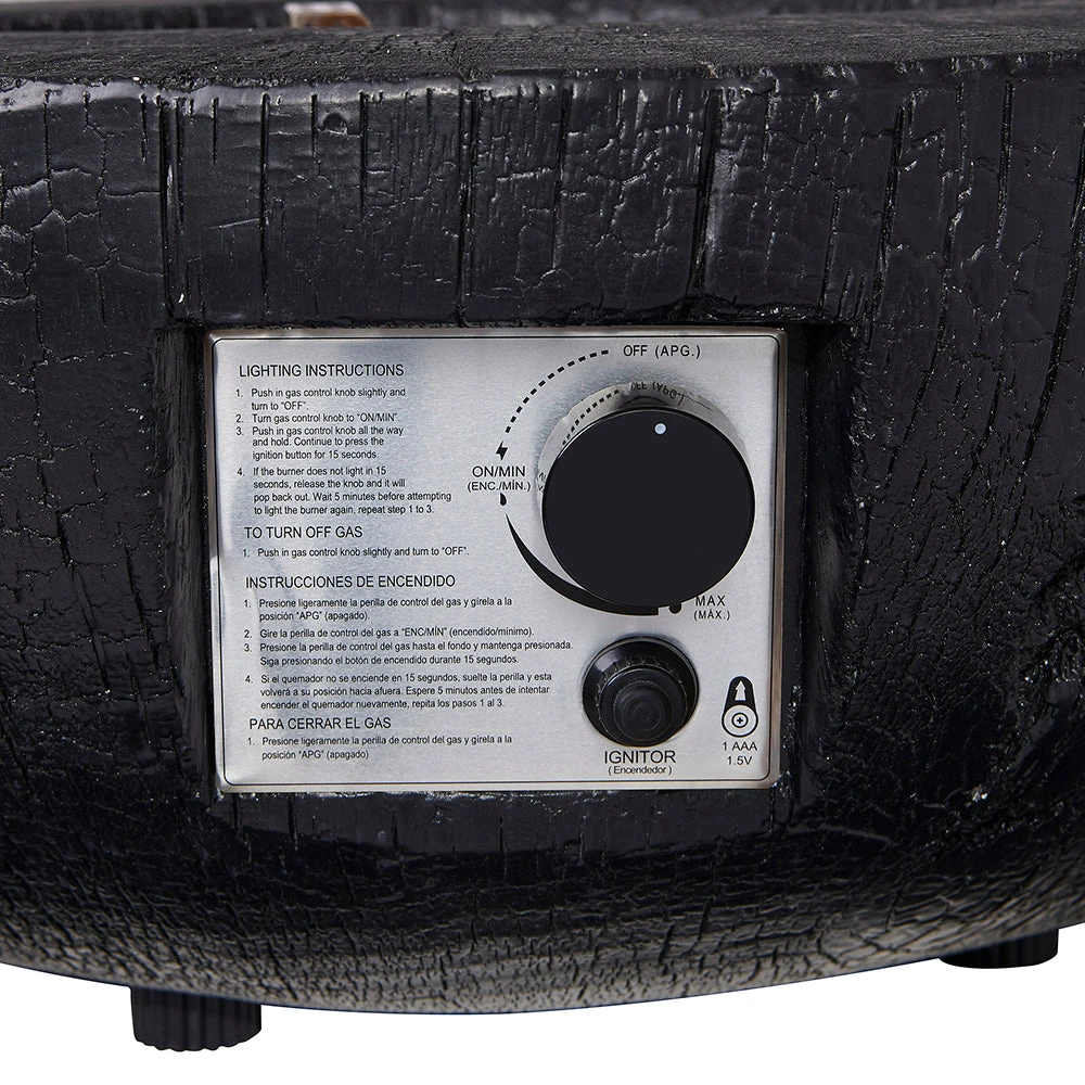 Round Outdoor Charred Wood Effect Concrete Gas Fire Bowl 9 Round Outdoor Charred Wood Effect Concrete Gas Fire Bowl - Image 7