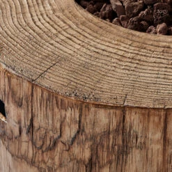 Round Outdoor Gas Fire Bowl Rustic Wood Effect 16 Round Outdoor Gas Fire Bowl Rustic Wood Effect -Daals Shop PTHR HL 04 WOOD 5