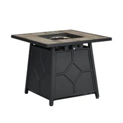 Square Outdoor 30" X 30"40,000BTUs Real Concrete Fire Pit Table 12 Square Outdoor 30" X 30"40,000BTUs Real Concrete Fire Pit Table -Daals Shop PTHR HL 06 GREYBLACK 2