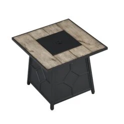 Square Outdoor 30" X 30"40,000BTUs Real Concrete Fire Pit Table 11 Square Outdoor 30" X 30"40,000BTUs Real Concrete Fire Pit Table -Daals Shop PTHR HL 06 GREYBLACK 3