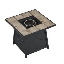 Square Outdoor 30" X 30"40,000BTUs Real Concrete Fire Pit Table 13 Square Outdoor 30" X 30"40,000BTUs Real Concrete Fire Pit Table -Daals Shop PTHR HL 06 GREYBLACK 4