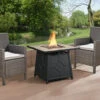 Square Outdoor 30" X 30"40,000BTUs Real Concrete Fire Pit Table 1 Square Outdoor 30" X 30"40,000BTUs Real Concrete Fire Pit Table -Daals Shop PTHR HL 06 GREYBLACK main