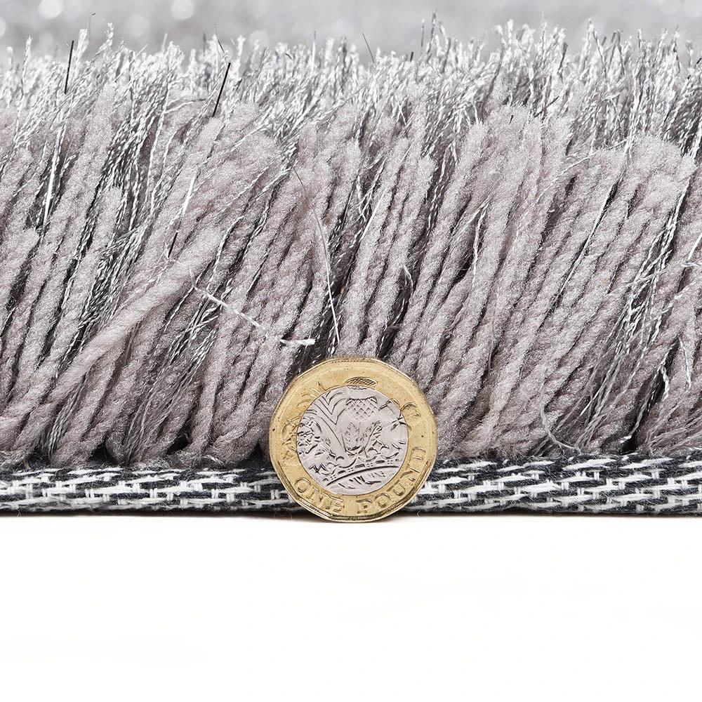 Silver Tufted Shaggy Rug 120 X 170 Cm 7 Silver Tufted Shaggy Rug 120 X 170 Cm - Image 5