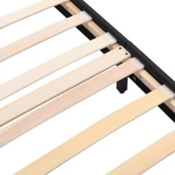 URSA Black PU Leather Bed Frame With LED On Footend 18 URSA Black PU Leather Bed Frame With LED On Footend -Daals Shop SF804BLACK detail2