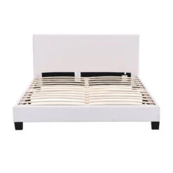 URSA White PU Leather Bed Frame With LED On Footend -Daals Shop SF804WHITE 2