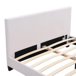URSA White PU Leather Bed Frame With LED On Footend -Daals Shop SF804WHITE detail1