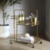 Clementine Antique Brass Effect Drink Trolley