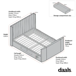 Wilton Grey Fabric Ottoman TV Bed -Daals Shop Wilton Bed 1 1