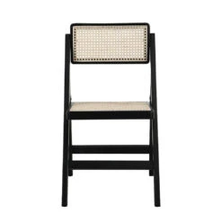 Frances Set Of 2 Folding Cane Rattan Chairs, Black Colour -Daals Shop XN 2054 BLACK 2P 3