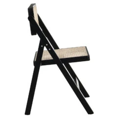 Frances Set Of 2 Folding Cane Rattan Chairs, Black Colour -Daals Shop XN 2054 BLACK 2P 4