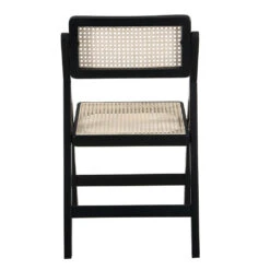 Frances Set Of 2 Folding Cane Rattan Chairs, Black Colour -Daals Shop XN 2054 BLACK 2P 5