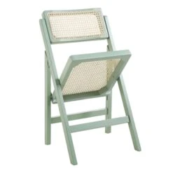 Frances Set Of 2 Folding Cane Rattan Chairs, Mint -Daals Shop XN 2054 SAGE 2P WB4