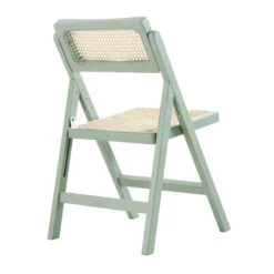 Frances Set Of 2 Folding Cane Rattan Chairs, Mint -Daals Shop XN 2054 SAGE 2P WB7