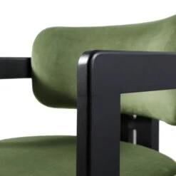 Stanford Curved Oak Frame Upholstered Chair, Moss Green Velvet Black Frame -Daals Shop XNDCH 727 GREEN VEL detail2