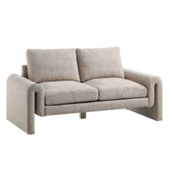 Hampstead Taupe Boucle Curved 2-Seater Sofa -Daals Shop XRSF 2161 TAUPE BOUCLE 2ST WB1