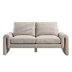 Hampstead Taupe Boucle Curved 2-Seater Sofa -Daals Shop XRSF 2161 TAUPE BOUCLE 2ST WB2
