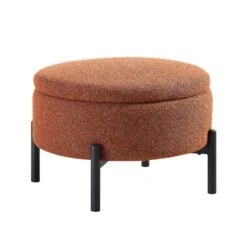 Amboise Round Storage Pouffe, Brick Boucle 14 Amboise Round Storage Pouffe, Brick Boucle -Daals Shop XRSF 2183 BRICK BOU STOOL WB1