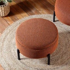 Amboise Round Storage Pouffe, Brick Boucle 13 Amboise Round Storage Pouffe, Brick Boucle -Daals Shop XRSF 2183 BRICK BOU STOOL scene2