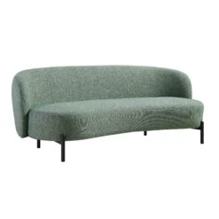 Amboise 3-Seater Curved Sofa With Ball Cushions, Spruce Green Textured Fabric 22 Amboise 3-Seater Curved Sofa With Ball Cushions, Spruce Green Textured Fabric -Daals Shop XRSF 2183 GREEN BOU 3ST WB3
