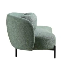 Amboise 3-Seater Curved Sofa With Ball Cushions, Spruce Green Textured Fabric 24 Amboise 3-Seater Curved Sofa With Ball Cushions, Spruce Green Textured Fabric -Daals Shop XRSF 2183 GREEN BOU 3ST WB5