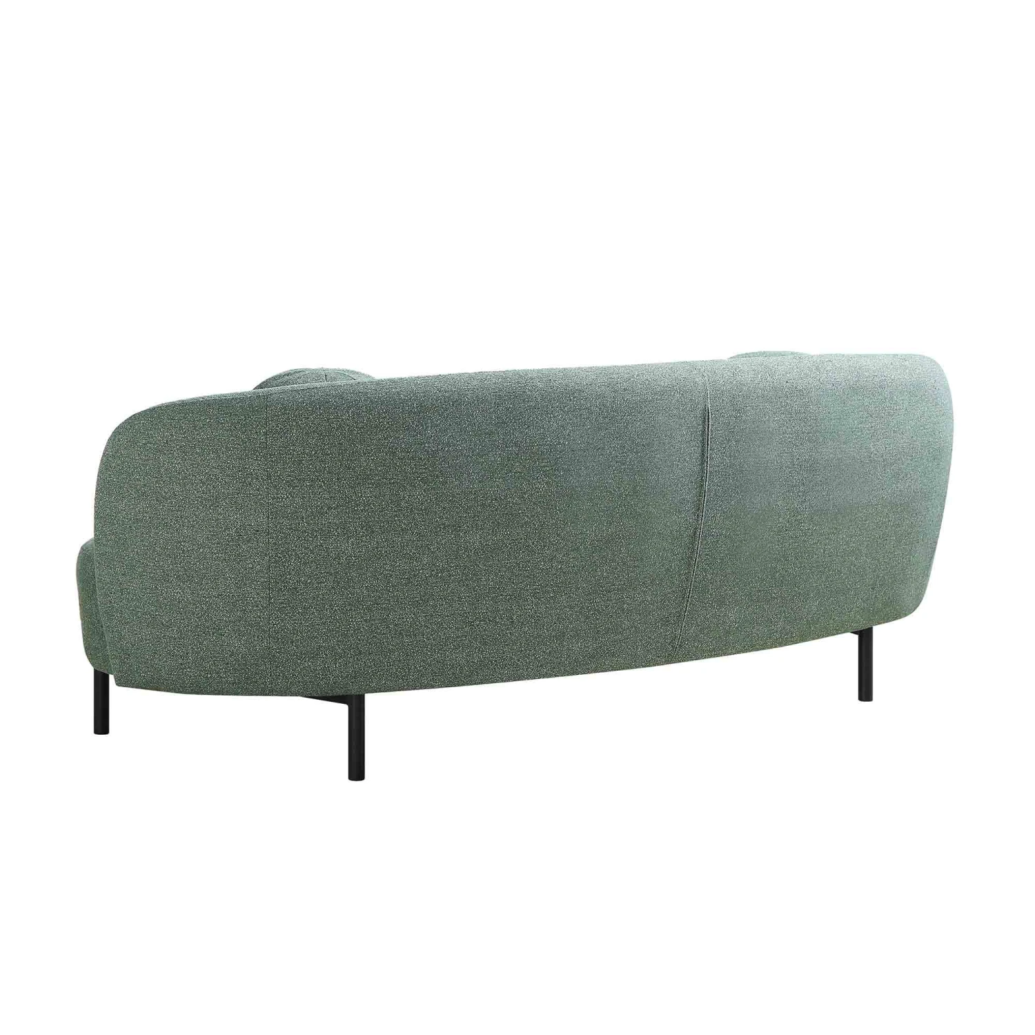 Amboise 3-Seater Curved Sofa With Ball Cushions, Spruce Green Textured Fabric 12 Amboise 3-Seater Curved Sofa With Ball Cushions, Spruce Green Textured Fabric - Image 10