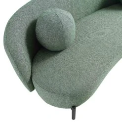 Amboise 3-Seater Curved Sofa With Ball Cushions, Spruce Green Textured Fabric 26 Amboise 3-Seater Curved Sofa With Ball Cushions, Spruce Green Textured Fabric -Daals Shop XRSF 2183 GREEN BOU 3ST detail1