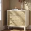 Bianca Chip Carved 3 Drawer Chest, Sand Beige & Ivory -Daals Shop XXCOD 008 TAUPE WHITE main1