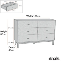 Bianca Chip Carved 6 Drawer Chest, Antique Bronze & Black -Daals Shop XXCOD 010 GOLD BLACK