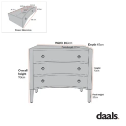 Thalia Concave Chest Of Drawers, Washed White 24 Thalia Concave Chest Of Drawers, Washed White -Daals Shop XXCOD 023 WHITEWASH 1 1