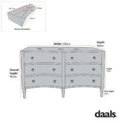 Thalia Concave Double Chest Of Drawers, Washed White 20 Thalia Concave Double Chest Of Drawers, Washed White -Daals Shop XXCOD 024 WHITEWASH 1
