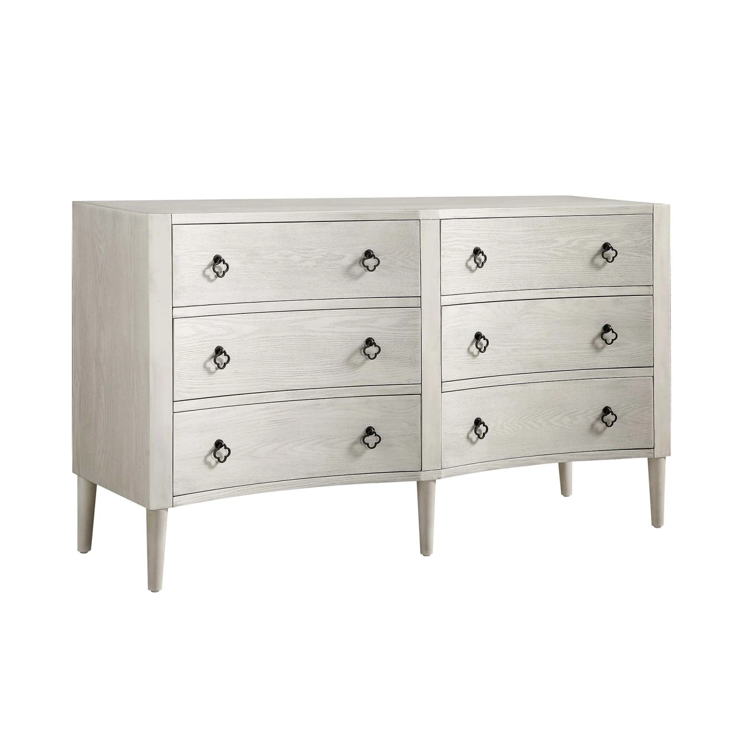 Thalia Concave Double Chest Of Drawers, Washed White 9 Thalia Concave Double Chest Of Drawers, Washed White - Image 7