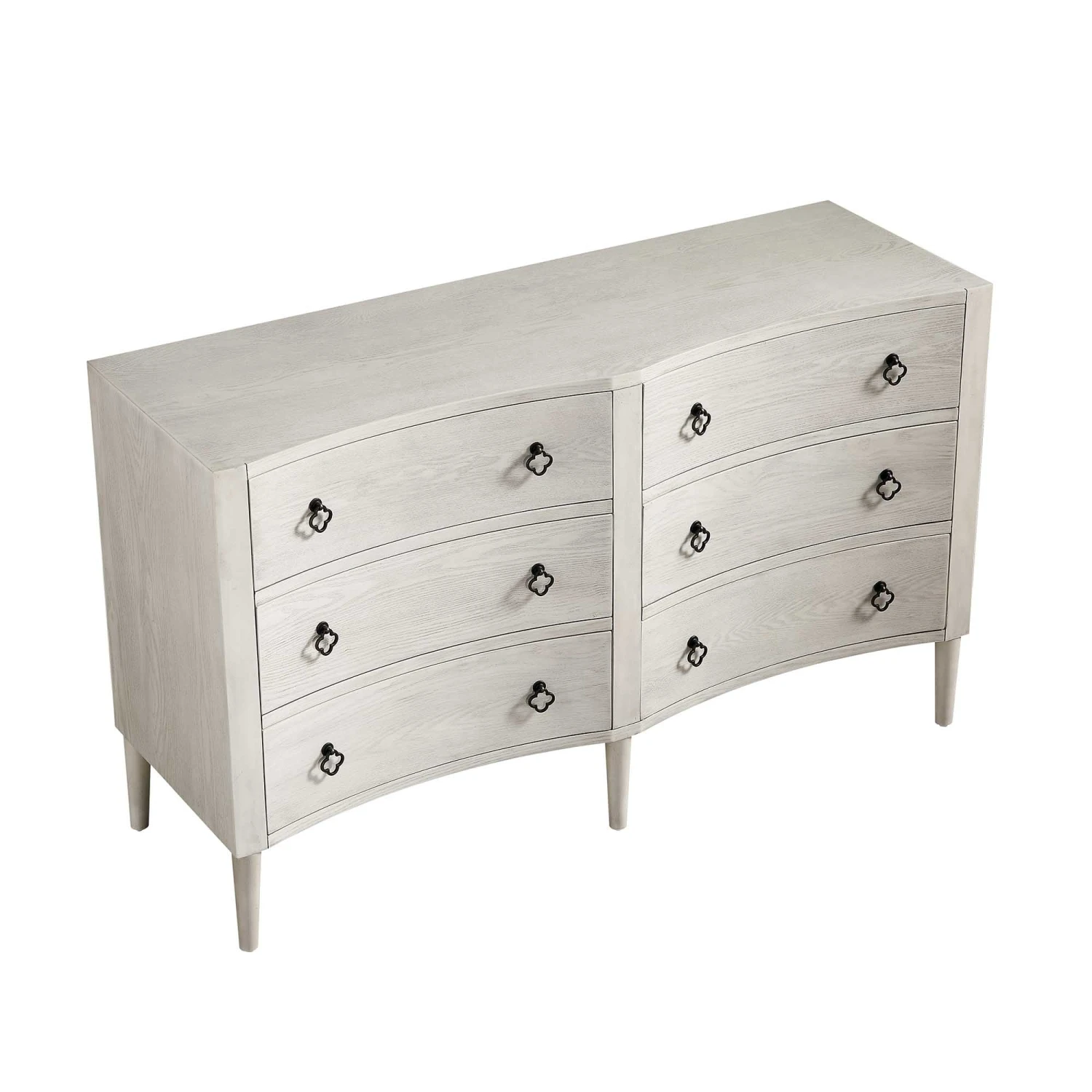 Thalia Concave Double Chest Of Drawers, Washed White 11 Thalia Concave Double Chest Of Drawers, Washed White - Image 9