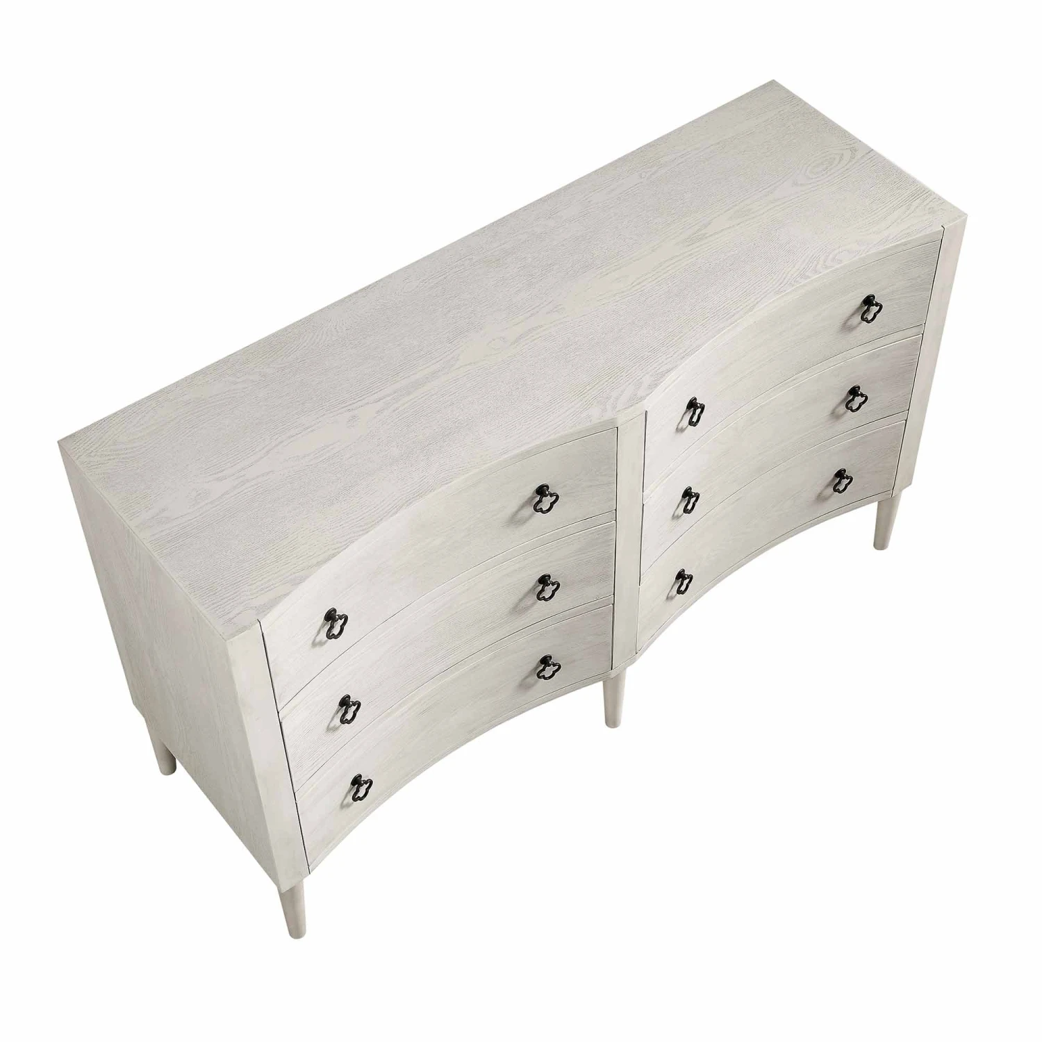 Thalia Concave Double Chest Of Drawers, Washed White 12 Thalia Concave Double Chest Of Drawers, Washed White - Image 10
