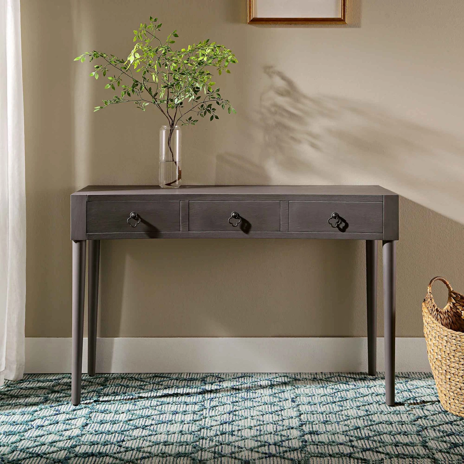 Thalia Concave Dressing Table, Silver Oak 4 Thalia Concave Dressing Table, Silver Oak - Image 2