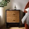 Bianca Chip Carved Bedside Table, Antique Bronze & Black -Daals Shop XXNS 007 GOLD BLACK main