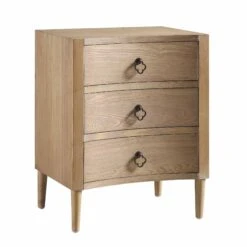 Thalia Concave 3 Drawer Bedside Table, Natural -Daals Shop XXNS 021 NAT WB2