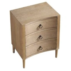 Thalia Concave 3 Drawer Bedside Table, Natural -Daals Shop XXNS 021 NAT WB4