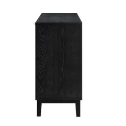 Bianca Chip Carved 2-Door 3-Drawer Sideboard, Antique Bronze & Black -Daals Shop XXSB 006 GOLD BLACK WB5
