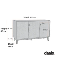 Bianca Chip Carved 3 Door Sideboard, Antique Bronze & Black -Daals Shop XXSB 009 GOLD BLACK