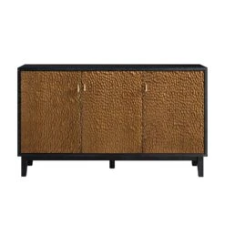 Bianca Chip Carved 3 Door Sideboard, Antique Bronze & Black -Daals Shop XXSB 009 GOLD BLACK WB1