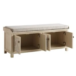 Chantilly Whitewashed Carved Storage Bench -Daals Shop XXST 016 WHITEWASH WB3