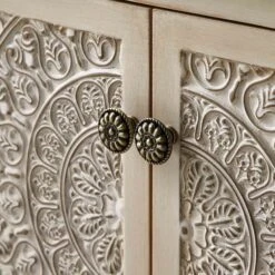 Chantilly Whitewashed Carved Storage Bench -Daals Shop XXST 016 WHITEWASH detail3