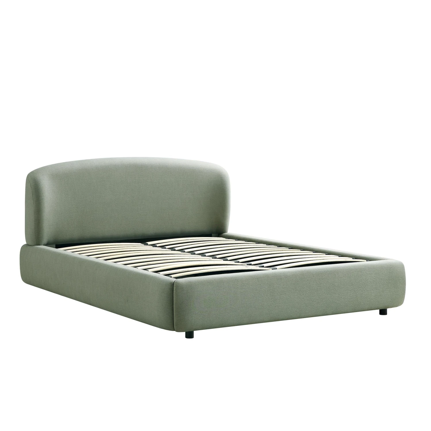 Constance Winged Headboard Ottoman Storage Bed, Olive Linen 7 Constance Winged Headboard Ottoman Storage Bed, Olive Linen - Image 5