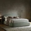 Constance Winged Headboard Ottoman Storage Bed, Olive Linen 1 Constance Winged Headboard Ottoman Storage Bed, Olive Linen -Daals Shop ZD 2182 OLIVE LIN main