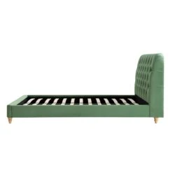 Leamington Deep-Buttoned Upholstered Bed, Meadow Green Velvet -Daals Shop ZX 1063 CUCU VEL WB4