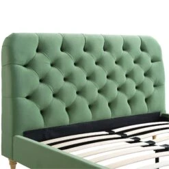 Leamington Deep-Buttoned Upholstered Bed, Meadow Green Velvet -Daals Shop ZX 1063 CUCU VEL detail1