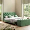 Leamington Deep-Buttoned Upholstered Bed, Meadow Green Velvet 2 Leamington Deep-Buttoned Upholstered Bed, Meadow Green Velvet -Daals Shop ZX 1063 CUCU VEL main