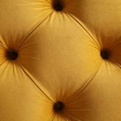 Leamington Deep-Buttoned Upholstered Bed, Turmeric Yellow Velvet -Daals Shop ZX 1063 MUST VEL detail4