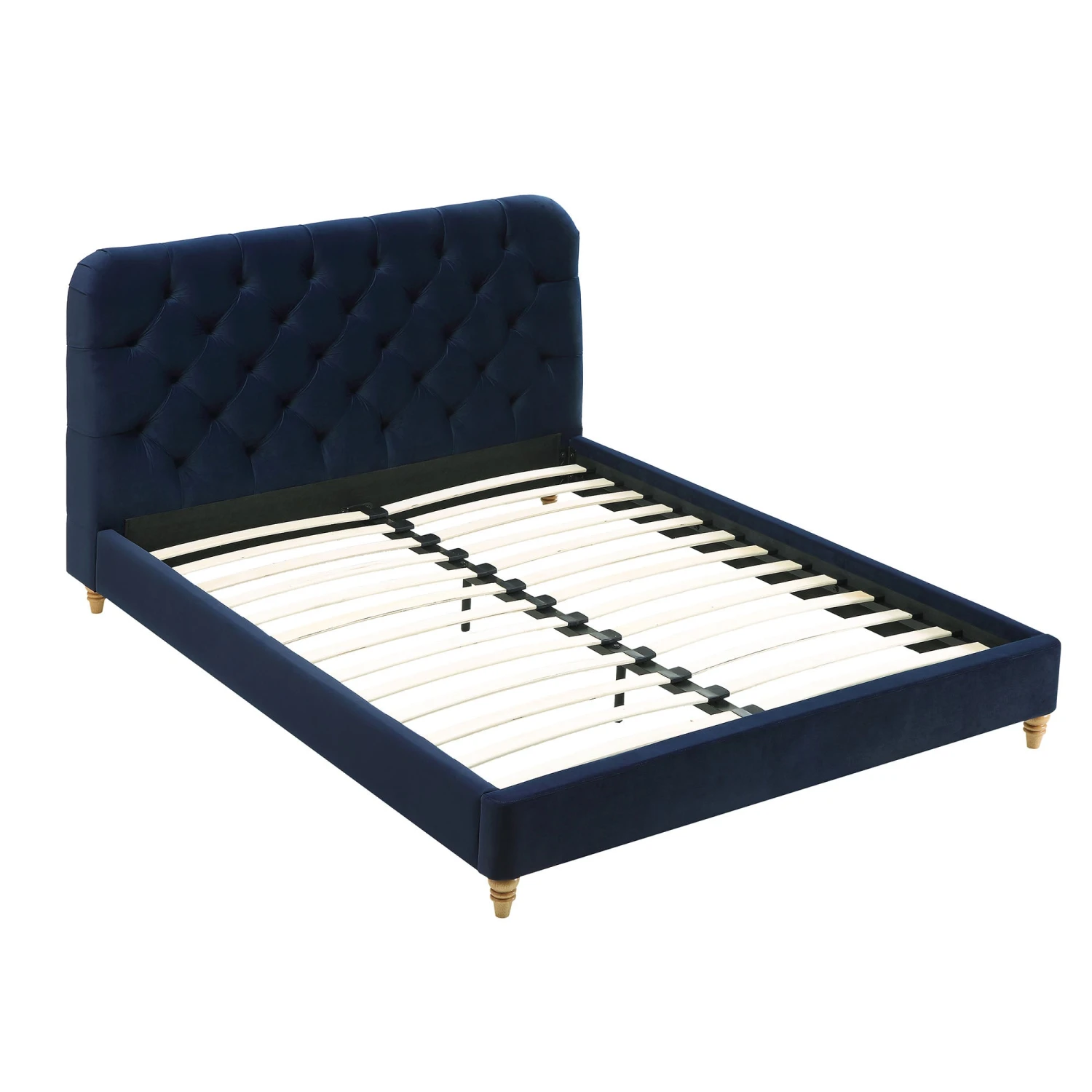 Leamington Deep-Buttoned Upholstered Bed, Midnight Blue Velvet 9 Leamington Deep-Buttoned Upholstered Bed, Midnight Blue Velvet - Image 7