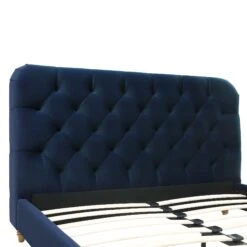 Leamington Deep-Buttoned Upholstered Bed, Midnight Blue Velvet 26 Leamington Deep-Buttoned Upholstered Bed, Midnight Blue Velvet -Daals Shop ZX 1063 NAVY VEL detail1